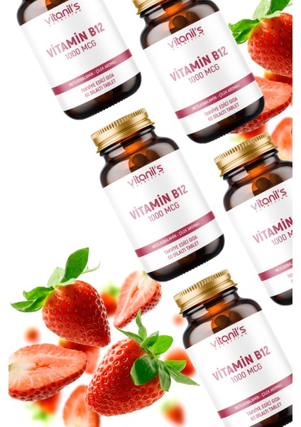 Vitamin B12 Chewable Çilek Aromalı (Metilkobalamin) 60 Tablet - 1000 Mcg fırsatları
