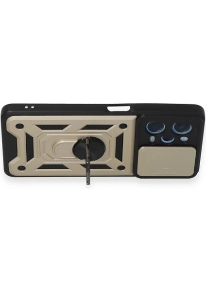 Xiaomi Redmi Note 12 Pro 5g Kılıf Pars Lens Yüzüklü Silikon - Gold