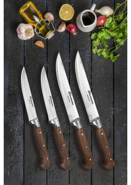 Sürmene Et, Ekmek, Sebze, Meyve 4 Parça Mutfak Bıçakları Seti Sebze Bıçak Takımı 4lü Sebze Dilimleme