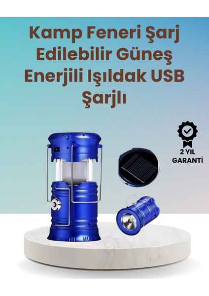 Zengezur Şarj Edilebilir Güneş Enerjili Kızaklı Kamp Feneri – USB Çıkışlı, Katlanabilir, Dalı ve Çok Fonksiyonlu
