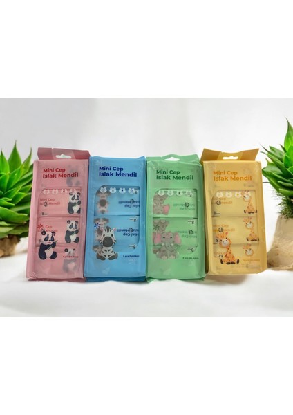 Cep Mendili 4x8 32 Adet Mini Islak Mendil Okul Çantası Taşınabilir
