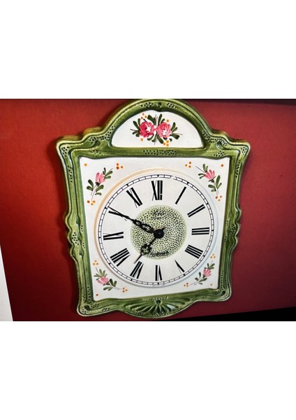 Antika Batı Almanya El Boyama Porselen Duvar Saati - 32 cm x 24 cm Ölçülerinde modelleri
