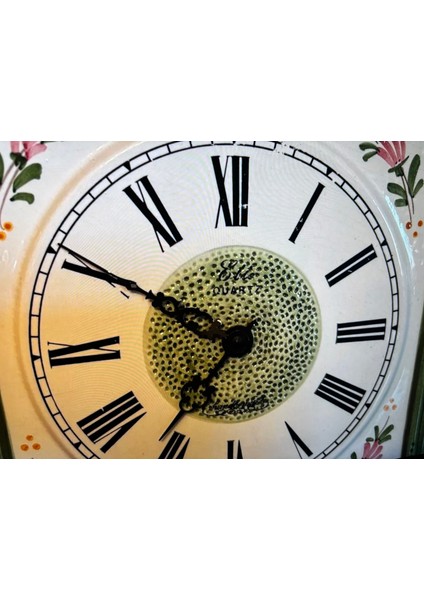 Antika Batı Almanya El Boyama Porselen Duvar Saati - 32 cm x 24 cm Ölçülerinde