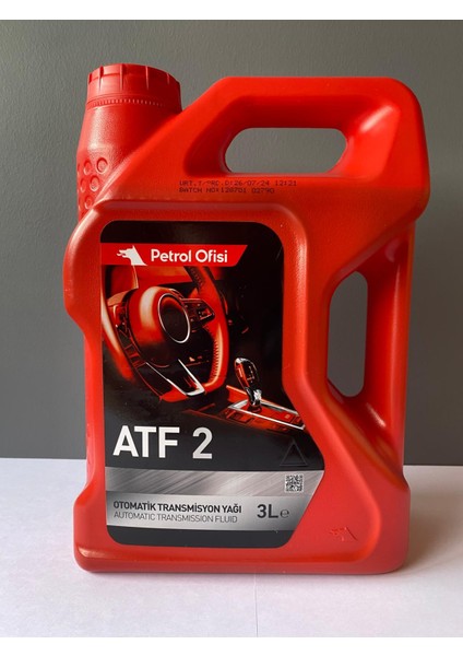 Atf-2 Kırmızı Renk Atf Direksiyon Yağı 3 Litre (07/2024 Üretim)