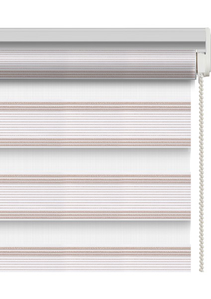 Geniş Simli Pileli Pudra ( Pembe )& Beyaz Zebra Perde fırsatları