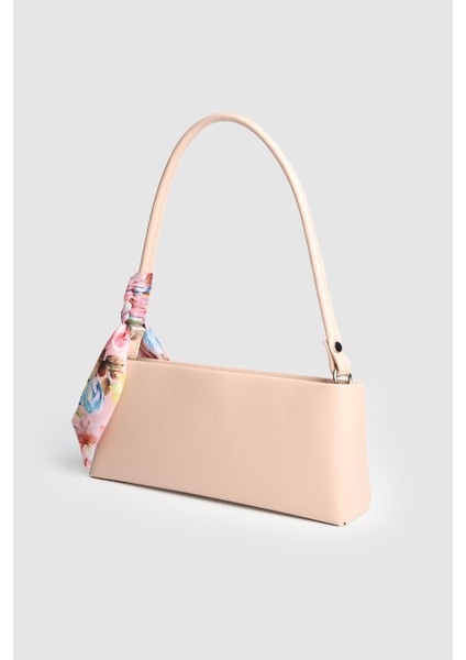 Lagraccio Paris Kadın Saza Fular Detaylı Baget Çanta Pudra