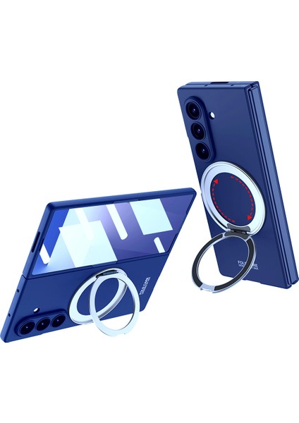 Samsung Galaxy Z Fold 7 Kılıf M-Safe Şarj Özellikli Yüzüklü Kamera Korumalı Kıpta Kapak