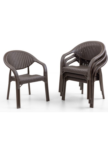 Bamboo 6 Kişilik Rattan Masa Sandalye Takımı Kahve fiyatları