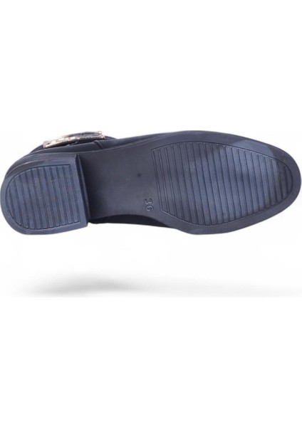 S14 Nubuk Siyah 5cm Kadın Topuklu Bot fırsatları