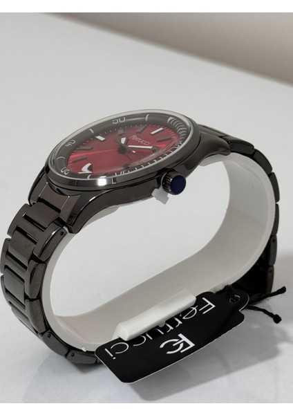 Erkek Kol Saati Içi Kırmızı Bombeli Cam Çelik Kasa 30 Metre Suya Dayanıklı fırsatları