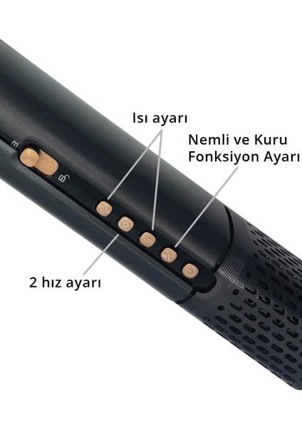 Nemli ve Kuru Fonksiyonlu Dijital Göstergeli Saç Düzleştirici ve Fön Cihazı modelleri