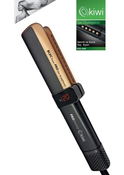 Nemli ve Kuru Fonksiyonlu Dijital Göstergeli Saç Düzleştirici ve Fön Cihazı