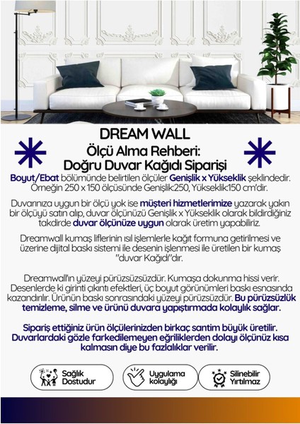Harita Desenli Isı ve Ses Yalıtım Sağlıklı Tekstil Duvar Kağıdı