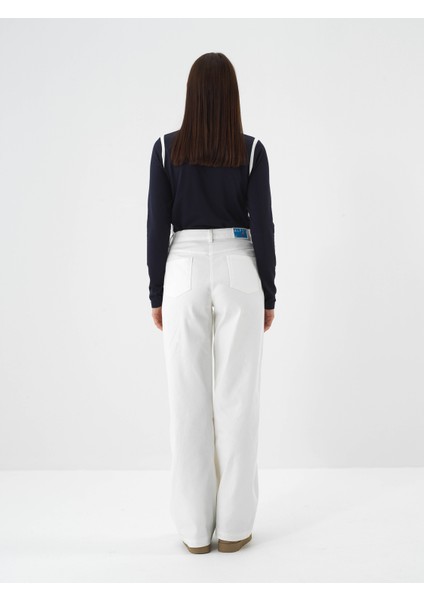Kadın Ekru Pamuk Dokulu Oversize Pantolon indirimleri