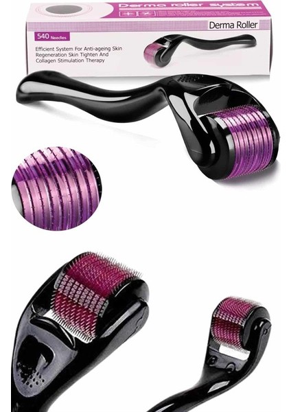 Derma Roller Titanyum Uçlu 540 Iğneli 1 mm Saç Sakal Çıkarma ve Cilt Bakım Masaj Aleti indirimleri