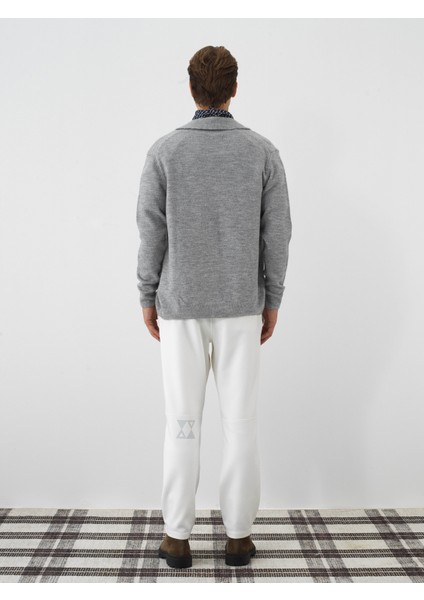 Erkek Gri Yumuşak Dokulu Regular Fit Hırka fırsatları