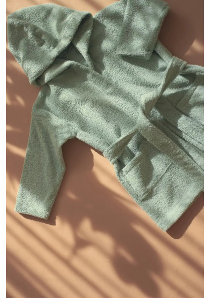 Özel Buldan Dokuması %100 Saf Pamuk Çocuk Bornozu