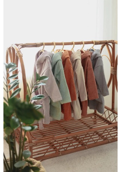 Özel Buldan Dokuması %100 Saf Pamuk Çocuk Bornozu