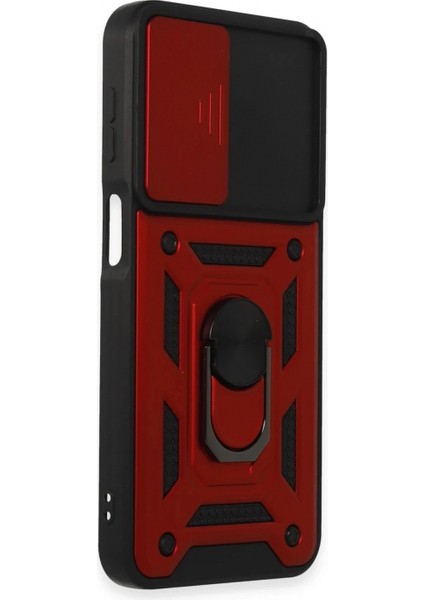 Samsung Galaxy M34 5g Kılıf Pars Lens Yüzüklü Silikon - Kırmızı modelleri