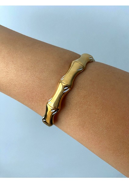 Çelik Kadın Gold Kelepçe Bileklik modelleri