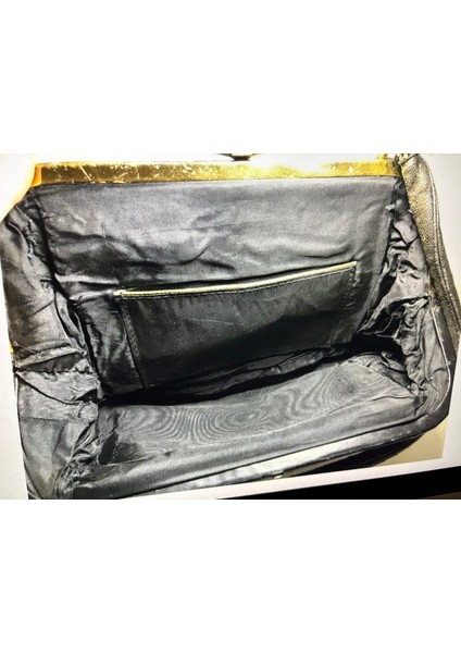 Antika Goblen ve Deri Çanta 34 cm 22 cm