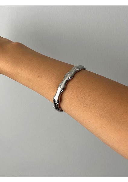 Çelik Kadın Gold Kelepçe Bileklik