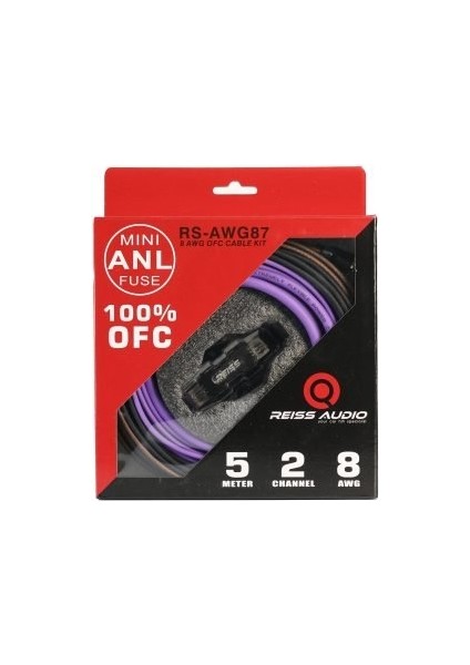 8ga Ofc Amfi Kablo Seti Yeni Seri Kaliteli – RS-AWG87 Tam Bakır Profesyonel Anfi Kablosu Seti 8ga