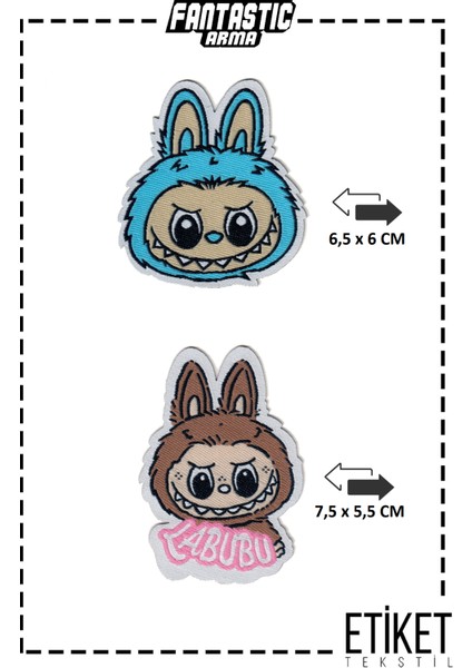 Fantastıc Arma Ütü ile Yapışan Dokuma Arma, Labubu Karakter Arma Seti – 4’lü Patch Yama (Kıyafet & Çanta Süsleme) modelleri