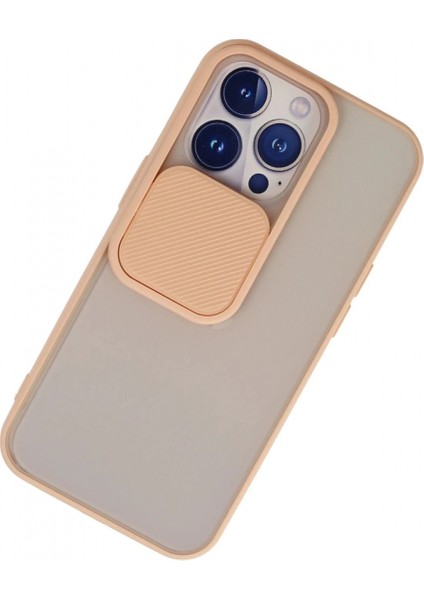 iPhone 13 Pro Kılıf Palm Buzlu Kamera Sürgülü Silikon - Pembe modelleri