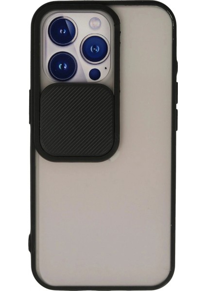 iPhone 13 Pro Kılıf Palm Buzlu Kamera Sürgülü Silikon - Siyah