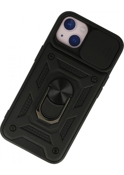 iPhone 13 Kılıf Pars Lens Yüzüklü Silikon - Siyah modelleri