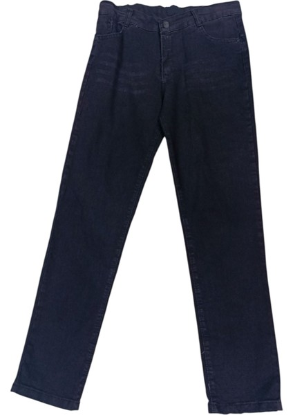 Erkek Çocuk Cep Üzeri Hafif Eskitme Model Likralı Siyah Kot Pantolon 3293