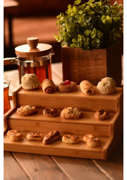 Bej Renkli Şık ve Modern Basamaklı Sunum Ürününüz B0247