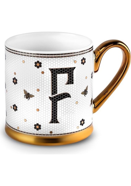 F Harfli 330 ml Kupa, Şık Tasarım ve Kaliteli Malzeme ile Ideal Hediye Seçeneği