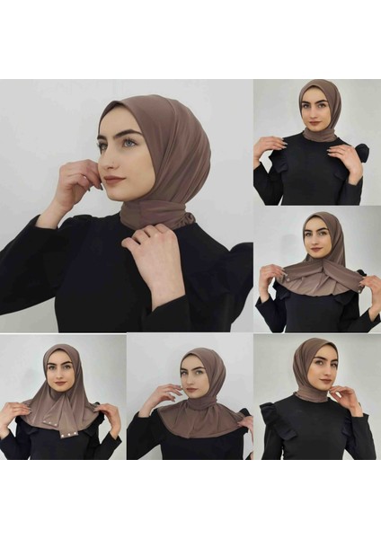 Çıtçıtlı Pratik Hijap Eşarp Vizon fiyatları