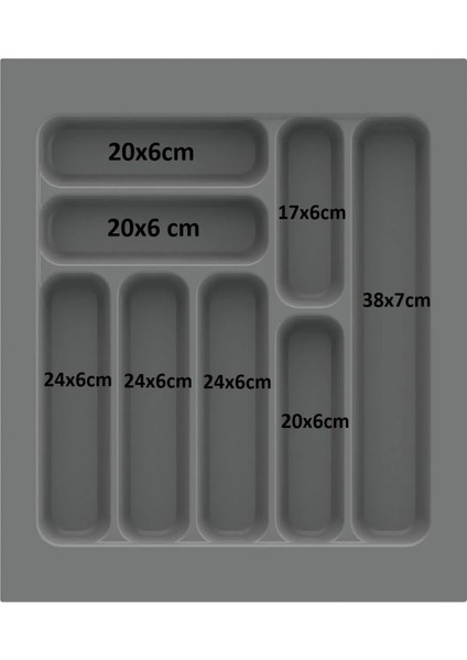 Gri Renk Çekmece Içi Kaşıklık ve Kepçelik, 42X49 Cm, 36X40 Cm’ye Kadar Kesilebilir fırsatları