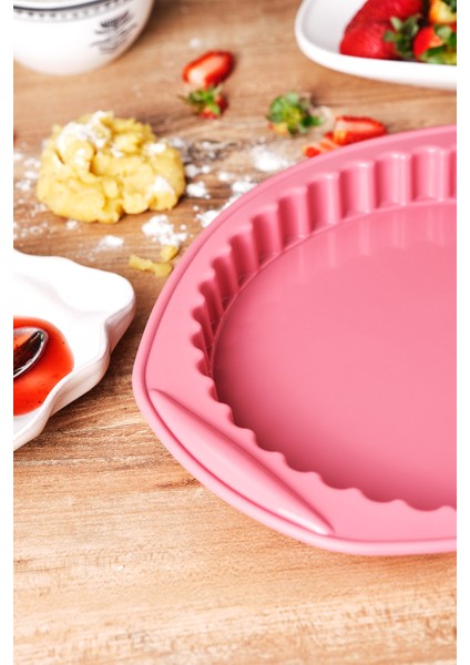 Pembe Silikon Tart Kalıbı, Pratik ve Şık Mutfak Gereciği modelleri