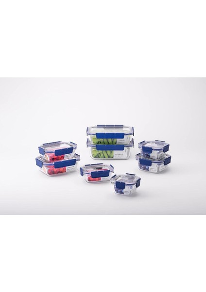 Kare Kilitli Fırın ve Saklama Kabı, 300 Ml, Mavi ve Turuncu Renk Seçenekleri fırsatları
