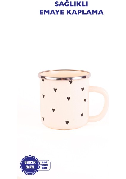 Black Cupid Emaye Kupa Bej, Şık ve Kullanışlı Tasarım