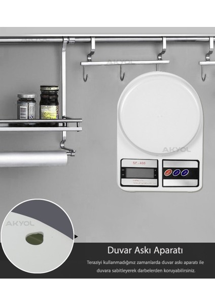 Dijital Hassas Mutfak Tartısı, 10 Kg, Doğru ve Kolay Ölçüm Sağlar
