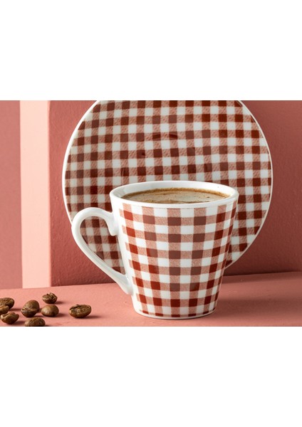 Şık 4'lü Kahve Fincan Takımı, 80 Ml, Bordo Renk, Iki Kişilik Tasarım fiyatları