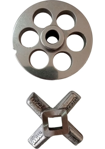 22 Numara 6 mm 2'li Kıyma Makinesi Ayna ve Bıçak Seti, Dayanıklı ve Kullanışlı.