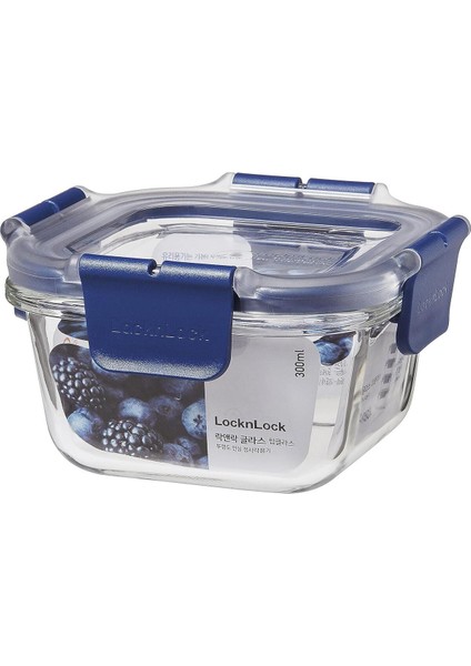 Kare Kilitli Fırın ve Saklama Kabı, 300 Ml, Şık ve Dayanıklı Mavi ve Turuncu Renk Seçenekleri