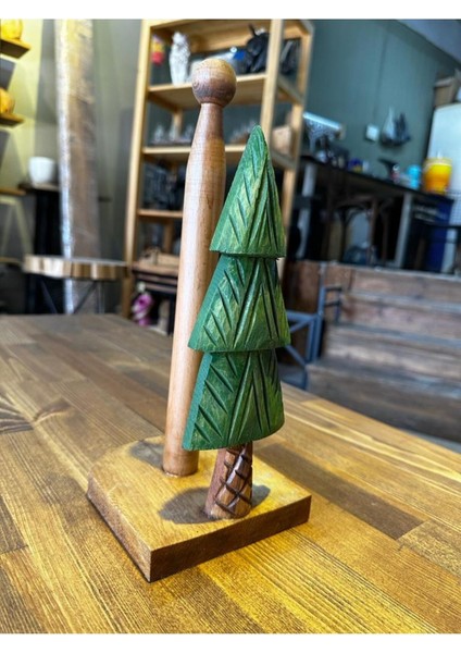 Çam Ağacı Desenli Ahşap Peçetelik ve Rulo Havluluk, Şık ve Doğal Tasarım fiyatları