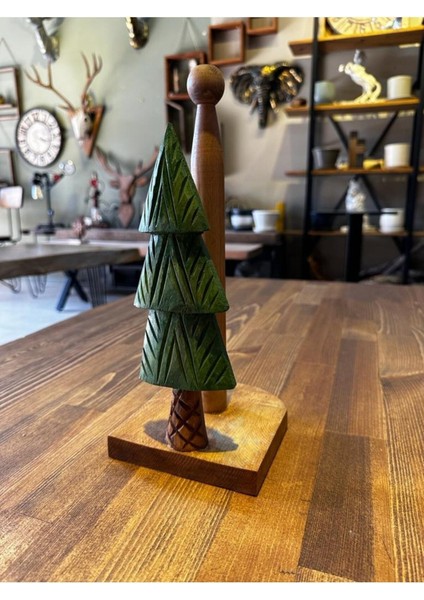 Çam Ağacı Desenli Ahşap Peçetelik ve Rulo Havluluk, Şık ve Doğal Tasarım modelleri