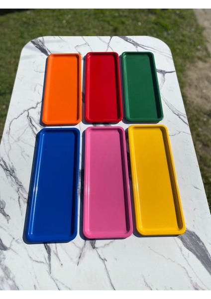 6'lı Renkli Metal Sunum Tabağı, Mum, Çay, Kahve ve Pasta Servisi Seti modelleri