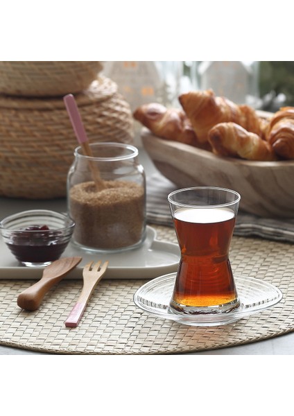 Derin 12'li Beyaz Çay Seti, Şık ve Kullanışlı Ev Dekoru.