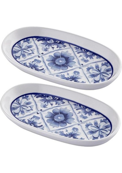 Çok Renkli Oval Servis Takımı, 2'li, 21 Cm, Şık ve Kullanışlı Tasarım