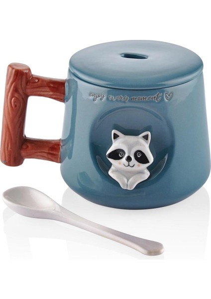 Yeşil Renkli Kapaklı ve Kaşıklı 370 ml Kupa, Şık ve Kullanışlı Tasarım fiyatları