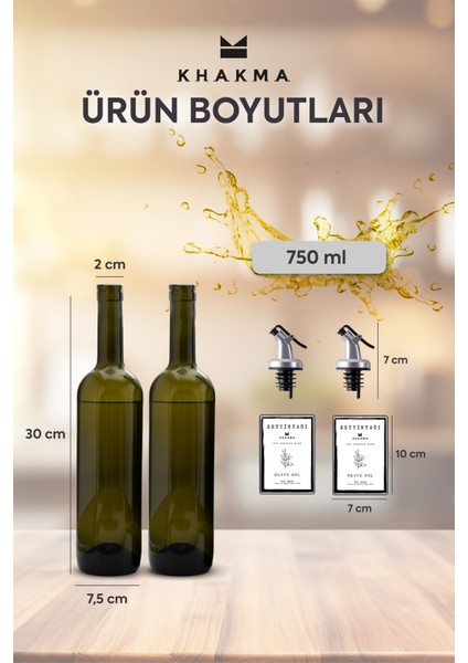 Yeşil 2'li 750 ml Zeytinyağı Şişesi Yağdanlık Seti modelleri